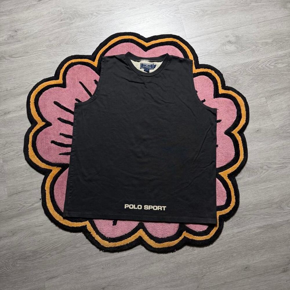 Vintage 90ās Ralph Lauren Polo Sport Graphic Logo Tank Top Size XL Black
